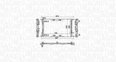 Радіатор, система охолодження двигуна MAGNETI MARELLI 350213152100
