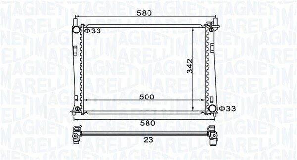 Радіатор, система охолодження двигуна MAGNETI MARELLI 350213152600 (фото 1)