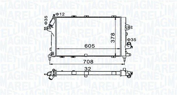Радіатор, система охолодження двигуна MAGNETI MARELLI 350213153400 (фото 1)