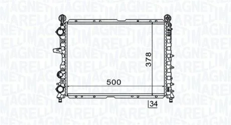 FIAT Радиатор охлаждения Tipo,Tempra 1.4/2.0 MAGNETI MARELLI 350213154600