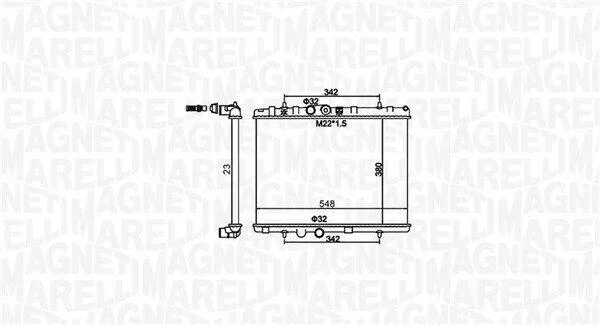 Радіатор, система охолодження двигуна MAGNETI MARELLI 350213156100 (фото 1)