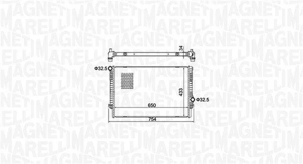Радіатор, система охолодження двигуна MAGNETI MARELLI 350213156200 (фото 1)
