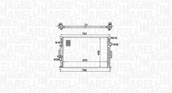 Радіатор, система охолодження двигуна MAGNETI MARELLI 350213157700 (фото 1)