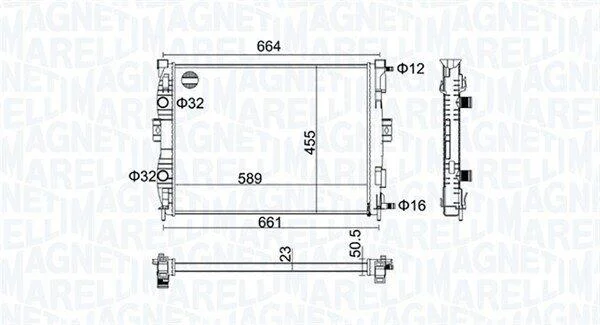 Радіатор, система охолодження двигуна MAGNETI MARELLI 350213160600 (фото 1)