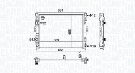 Радіатор, система охолодження двигуна MAGNETI MARELLI 350213160600