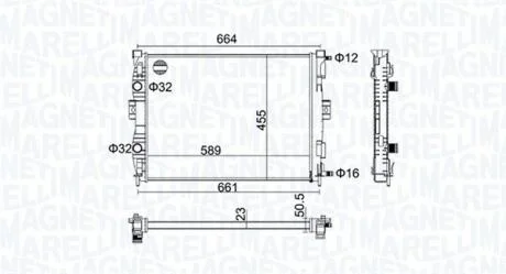 Радіатор, система охолодження двигуна MAGNETI MARELLI 350213160600