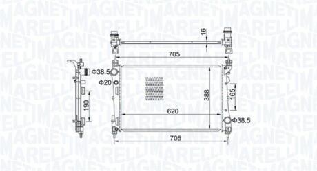 Радіатор, система охолодження двигуна MAGNETI MARELLI 350213163100