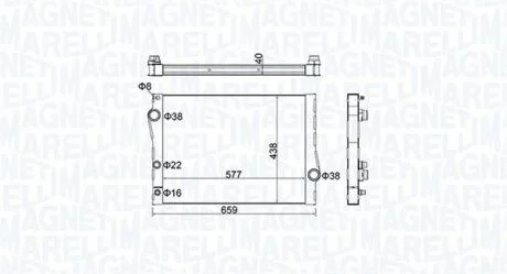 Радіатор, система охолодження двигуна MAGNETI MARELLI 350213163500
