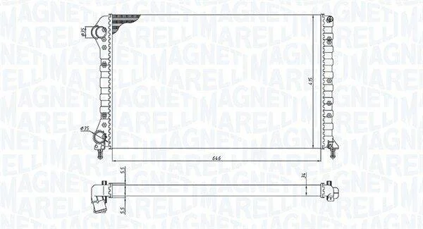 Радіатор FIAT DOBLO 1.2, 1.4 MAGNETI MARELLI 350213179000 (фото 1)