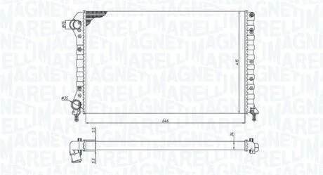 Радіатор FIAT DOBLO 1.2, 1.4 MAGNETI MARELLI 350213179000