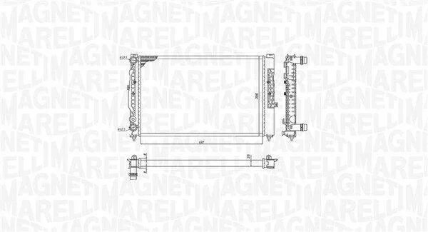VW радіатор Passat 96-, AUDI A4 1.6-1.8 20V-1.9 DI/TD MAGNETI MARELLI 350213191700 (фото 1)