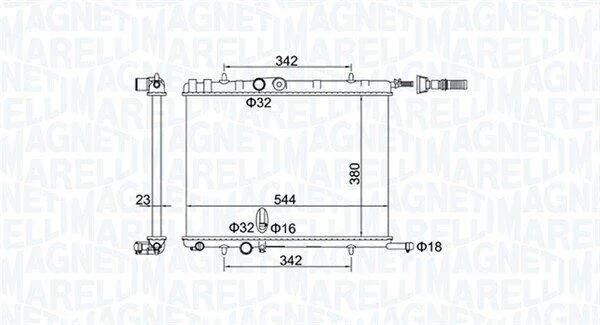 Радіатор, система охолодження двигуна MAGNETI MARELLI 350213193400 (фото 1)