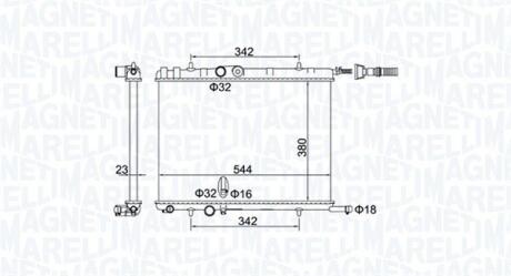 Радіатор, система охолодження двигуна MAGNETI MARELLI 350213193400