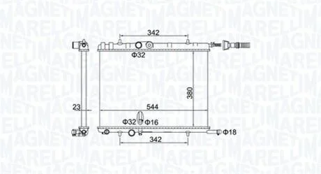 Радіатор, система охолодження двигуна MAGNETI MARELLI 350213193400