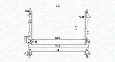 Радіатор, система охолодження двигуна MAGNETI MARELLI 350213195700