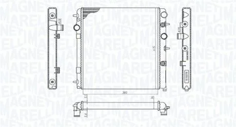 Радіатор двигуна (акпп/мкпп) CITROEN C3 II, DS3 PEUGEOT 207, 208 I 1.4-1.6 02.07-12.19 MAGNETI MARELLI 350213198700