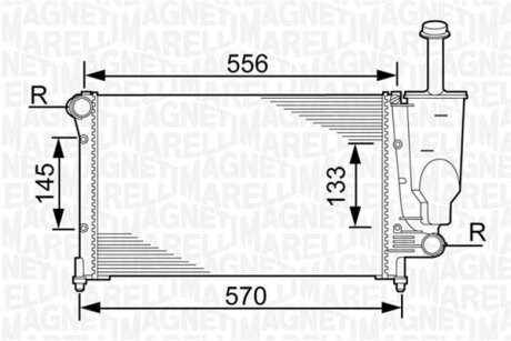 FIAT Радіатор системи охолодження двигуна PANDA 1.1-1.4 03- MAGNETI MARELLI 350213381000