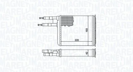 CITROEN радіатор опалення Jumper,Fiat Ducato,Peugeot Boxer 94- MAGNETI MARELLI 350218401000