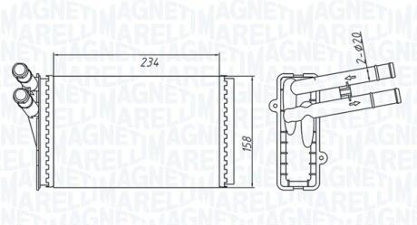 VW радіатор пічки Passat 96- AUDI 80/A4 MAGNETI MARELLI 350218409000