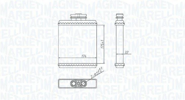 Теплообмінник, система опалення салону MAGNETI MARELLI 350218412000 (фото 1)
