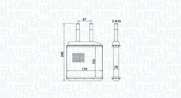 Теплообмінник, система опалення салону MAGNETI MARELLI 350218420000 (фото 1)