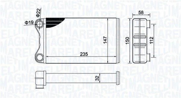 Теплообмінник, система опалення салону MAGNETI MARELLI 350218424000 (фото 1)