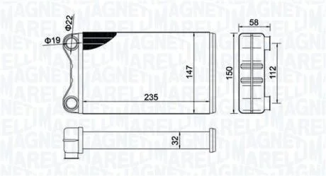 Теплообмінник, система опалення салону MAGNETI MARELLI 350218424000
