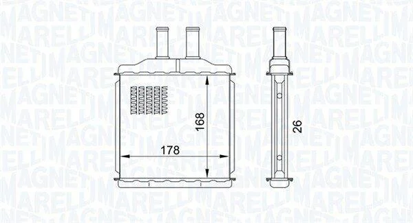 Теплообмінник, система опалення салону MAGNETI MARELLI 350218432000 (фото 1)