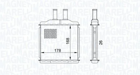 Теплообмінник, система опалення салону MAGNETI MARELLI 350218432000