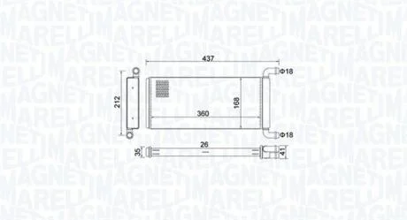DB радіатор опалення Sprinter 06-,VW Crafter 06- MAGNETI MARELLI 350218451000