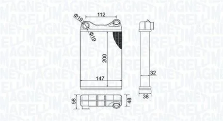 FIAT радіатор опалення Punto 99- MAGNETI MARELLI 350218456000