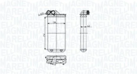 CITROEN радіатор опалення C2/3,Peugeot 1007 05- MAGNETI MARELLI 350218460000