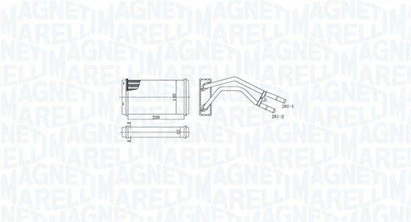 FORD радіатор опалення з кондиціонером Transit 94- MAGNETI MARELLI 350218477000 (фото 1)