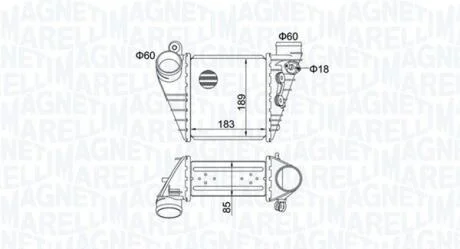 Інтеркулер Audi A3,Golf,Skoda Octavia 1.8T/1.9TDI 96- MAGNETI MARELLI 351319204830