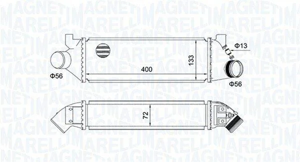 FORD Інтеркулер TRANSIT 2.0 D 04- MAGNETI MARELLI 351319204950 (фото 1)