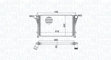 Охолоджувач наддувального повітря MAGNETI MARELLI 351319205370