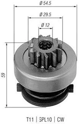 Бендикс (z=11) CITROEN 1,8-2,1D PEUGEOT Jumper 1,9D MAGNETI MARELLI 940113020257 (фото 1)