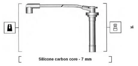 Комплект високовольтних проводів NISSAN PRIMERA 1,6 16V -96 [] MAGNETI MARELLI 941295120858