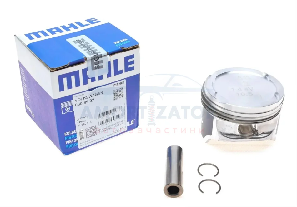 Поршень з кільцями VAG 77,01 1.4i 16V 97- (вир-во Mahle) MAHLE / KNECHT 030 89 02 (фото 1)