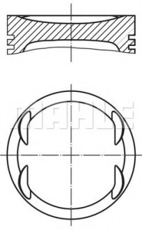 Поршень з кільцями VAG 76,76 1,6i 16V ATN/AUS/AZD (Mahle) MAHLE / KNECHT 030 99 01