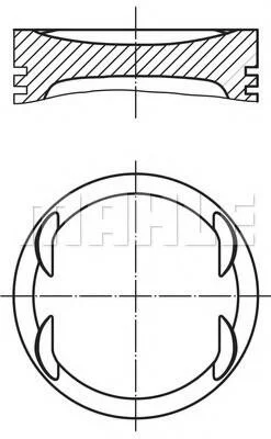 Поршень з кільцями VAG 77,01 1,6i 16V ATN/AUS/AZD (вир-во Mahle) MAHLE / KNECHT 030 99 02 (фото 1)