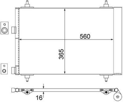 Конденсатор, система кондиціонування повітря MAHLE / KNECHT AC315000S