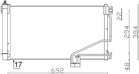 Конденсатор, система кондиціонування повітря MAHLE / KNECHT AC347001S