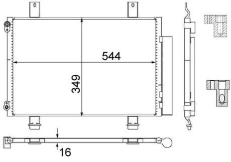 Конденсатор, система кондиціонування повітря MAHLE / KNECHT AC456000S
