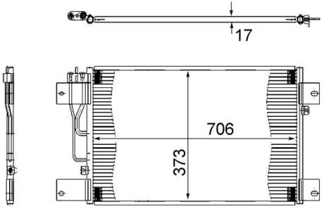 Конденсатор, система кондиціонування повітря MAHLE / KNECHT AC533000S