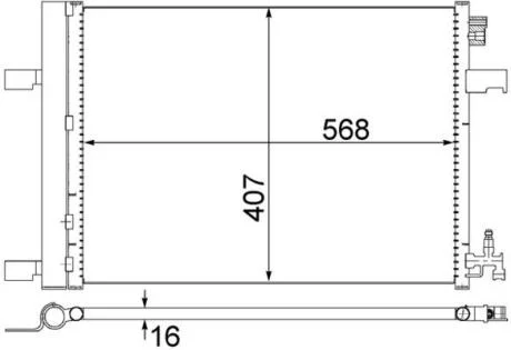 Конденсатор, система кондиціонування повітря MAHLE / KNECHT AC 636 000S