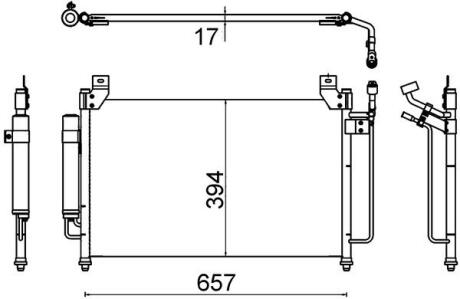 Радiатор кондицiонера MAHLE / KNECHT AC 642 000S