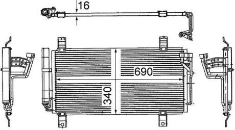 Конденсатор, система кондиціонування повітря MAHLE / KNECHT AC714000S