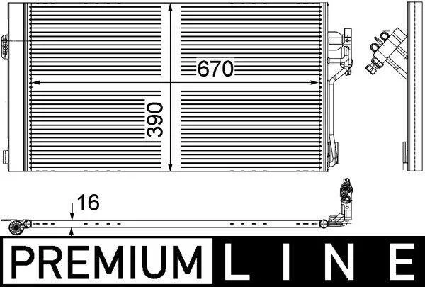 Конденсатор, система кондиціонування повітря MAHLE / KNECHT AC761000P (фото 1)