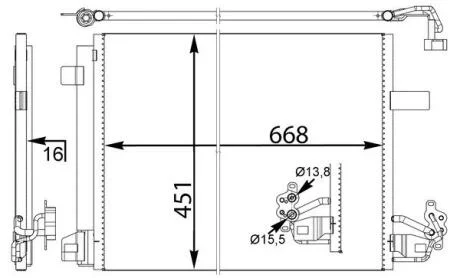 Конденсатор, система кондиціонування повітря MAHLE / KNECHT AC 774 000S